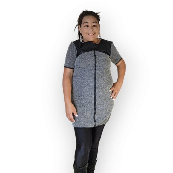 NITROGEN WOMENS GREY AND BLACK SHIRT DRESS SIZE S P - Picture 3 of 11